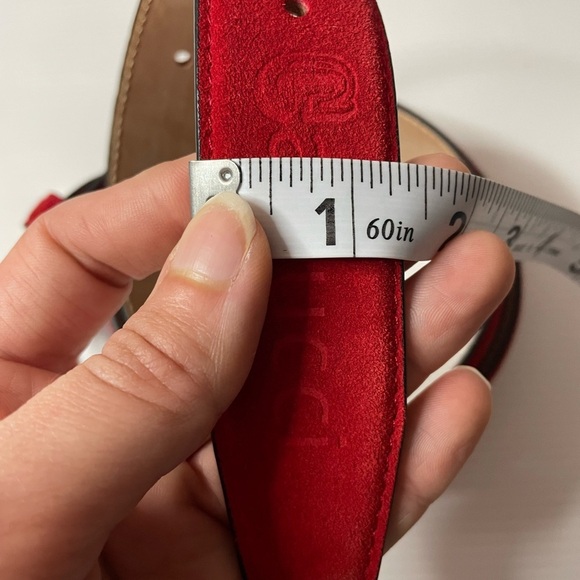 Carrucci Men’s Ruby Red Suede Leather Belt 38” - Picture 5 of 7